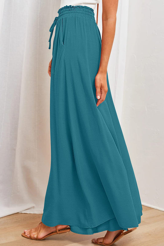 High-Waist Wide-Leg Casual Pants