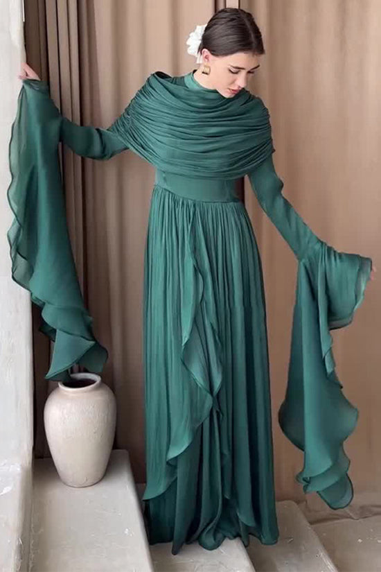 Elegant Draped Wrap Dress