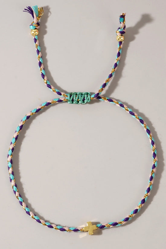 Minimalist Braided Cross Bracelet