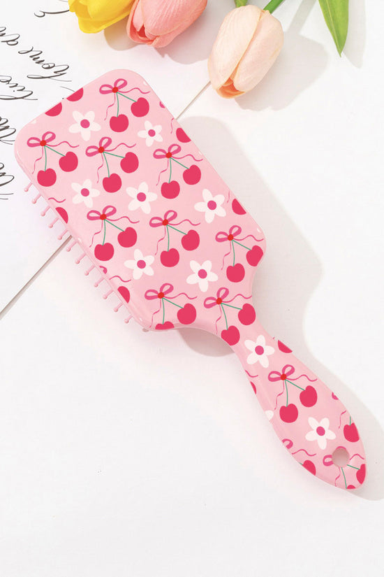 Cherry Pattern Paddle Hairbrush