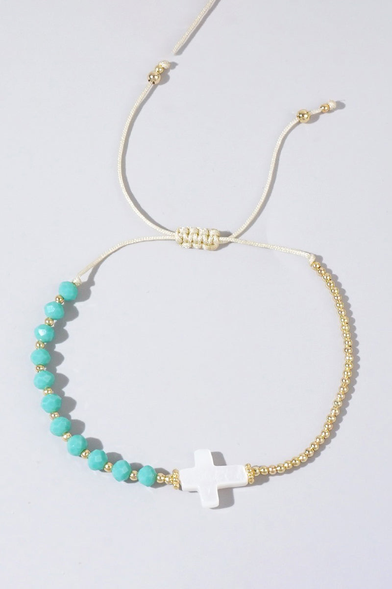 Elegant Beaded Cross Bracelet