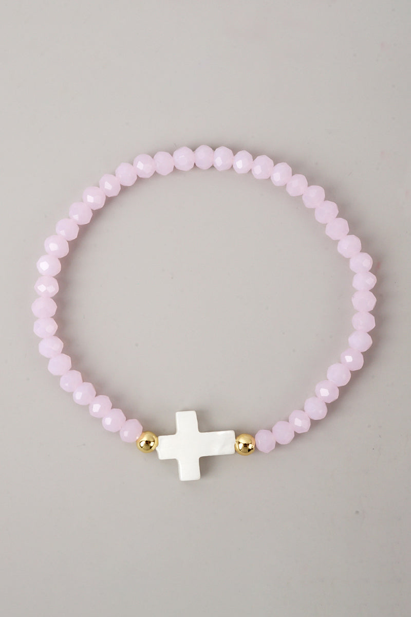 Elegant Beaded Cross Bracelet