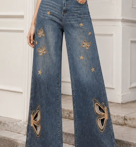 Cutout Butterfly Jeans