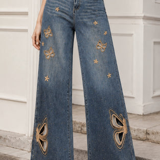Cutout Butterfly Jeans