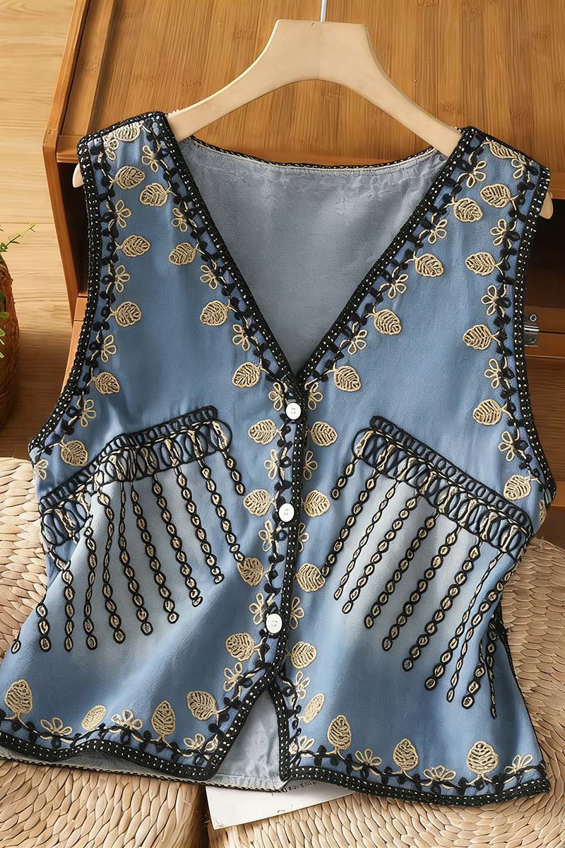 Patterned Boho Chic Vest