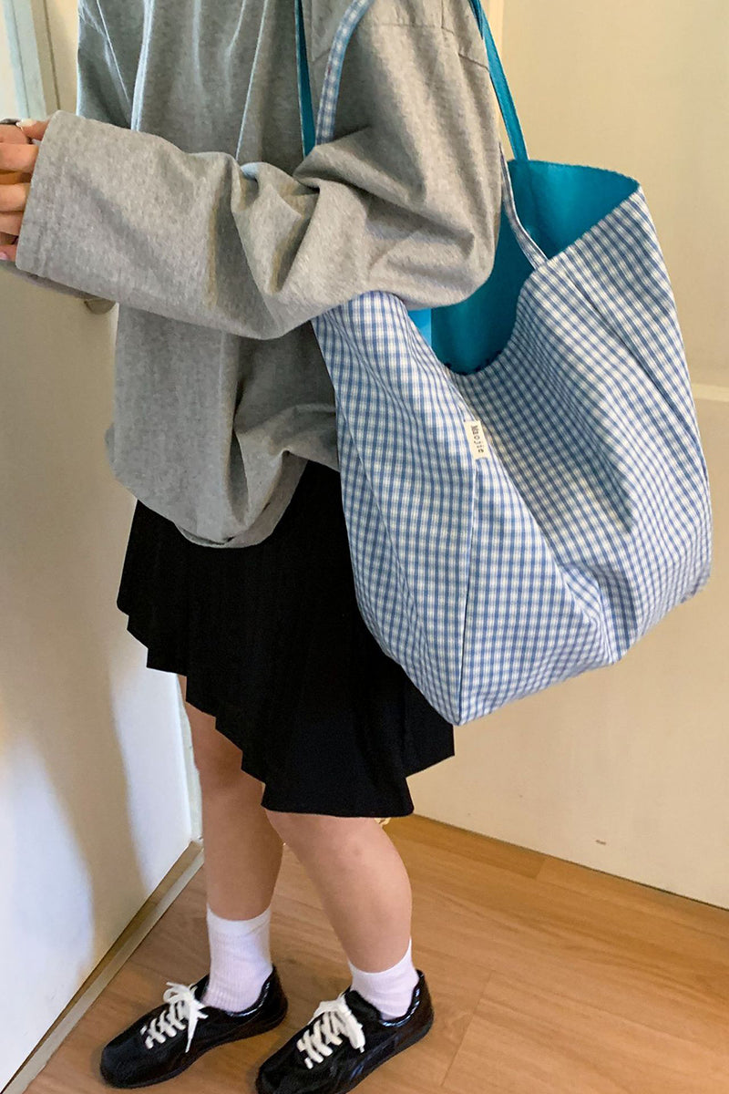 Stylish Checkered Tote Bag