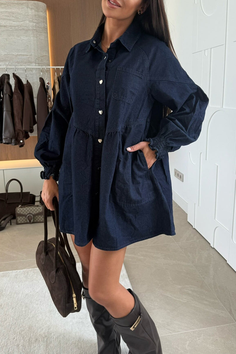 Stylish Denim Shirt Dress