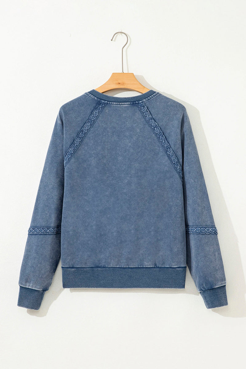 Casual Lace Detail Sweatshirt