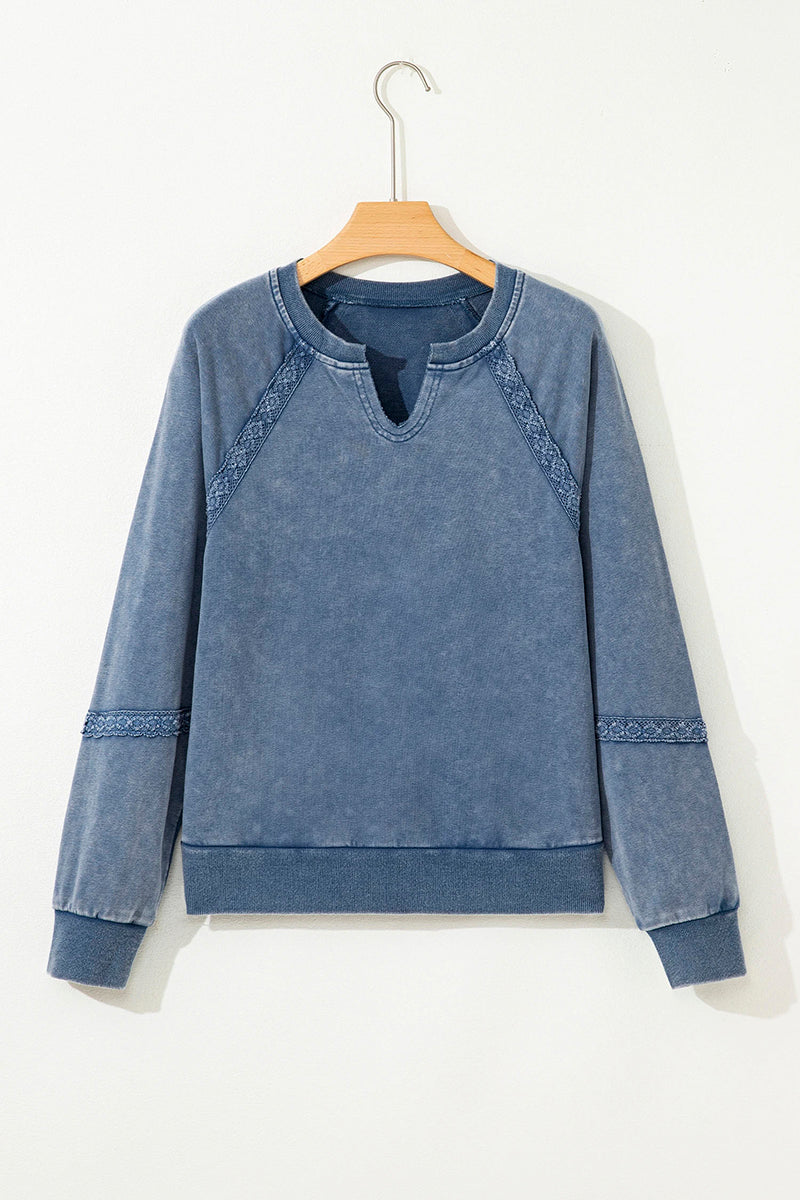 Casual Lace Detail Sweatshirt
