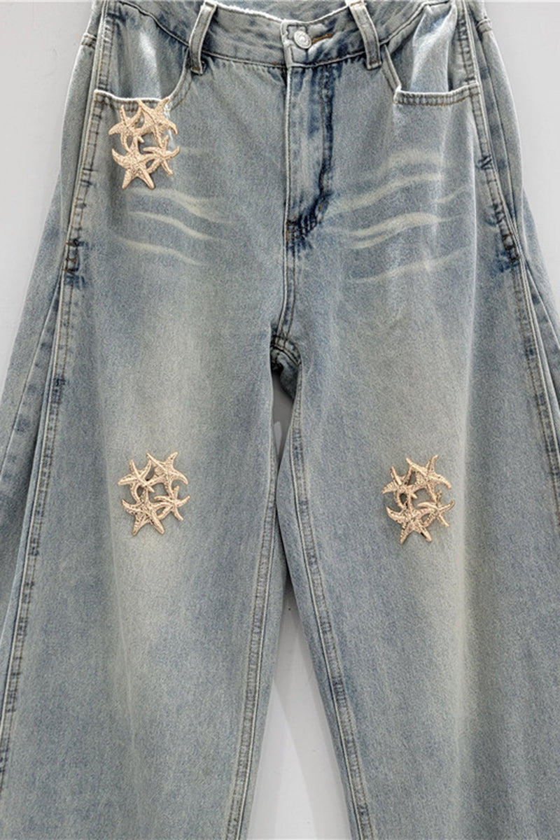 Embellished Wide Leg Jeans