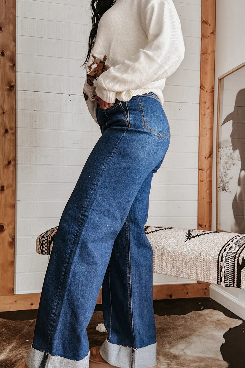 Classic High-Waist Straight Jeans