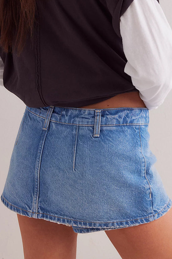 Casual Denim Mini Skort