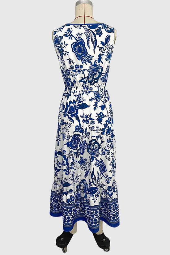 Floral Sleeveless Casual Maxi Dress