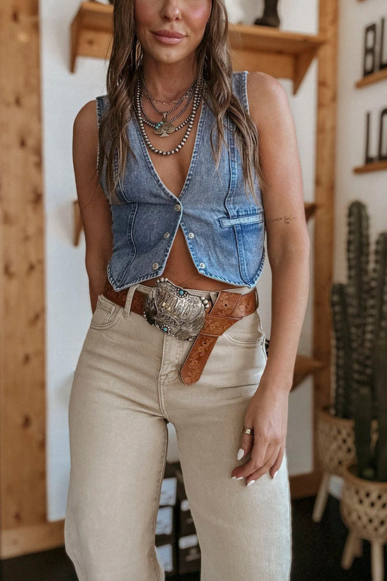 Sleeveless Denim Vest