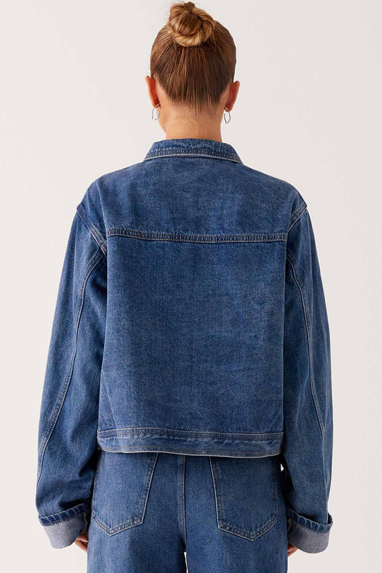 Classic Denim Jacket with Button-Down Front