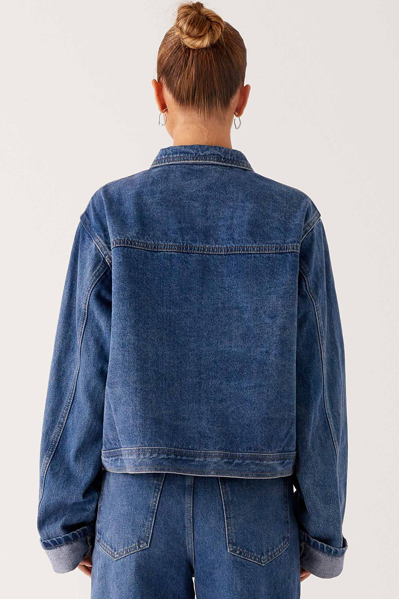 Classic Denim Jacket with Button-Down Front