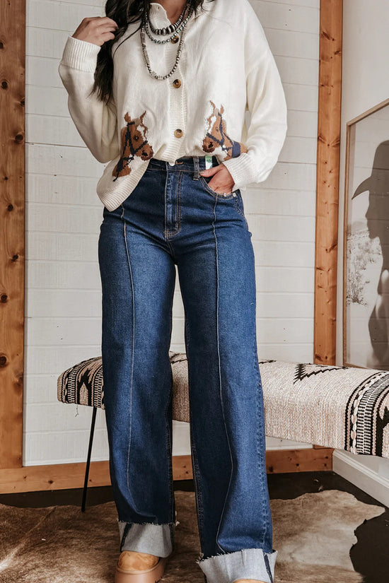 Classic High-Waist Straight Jeans