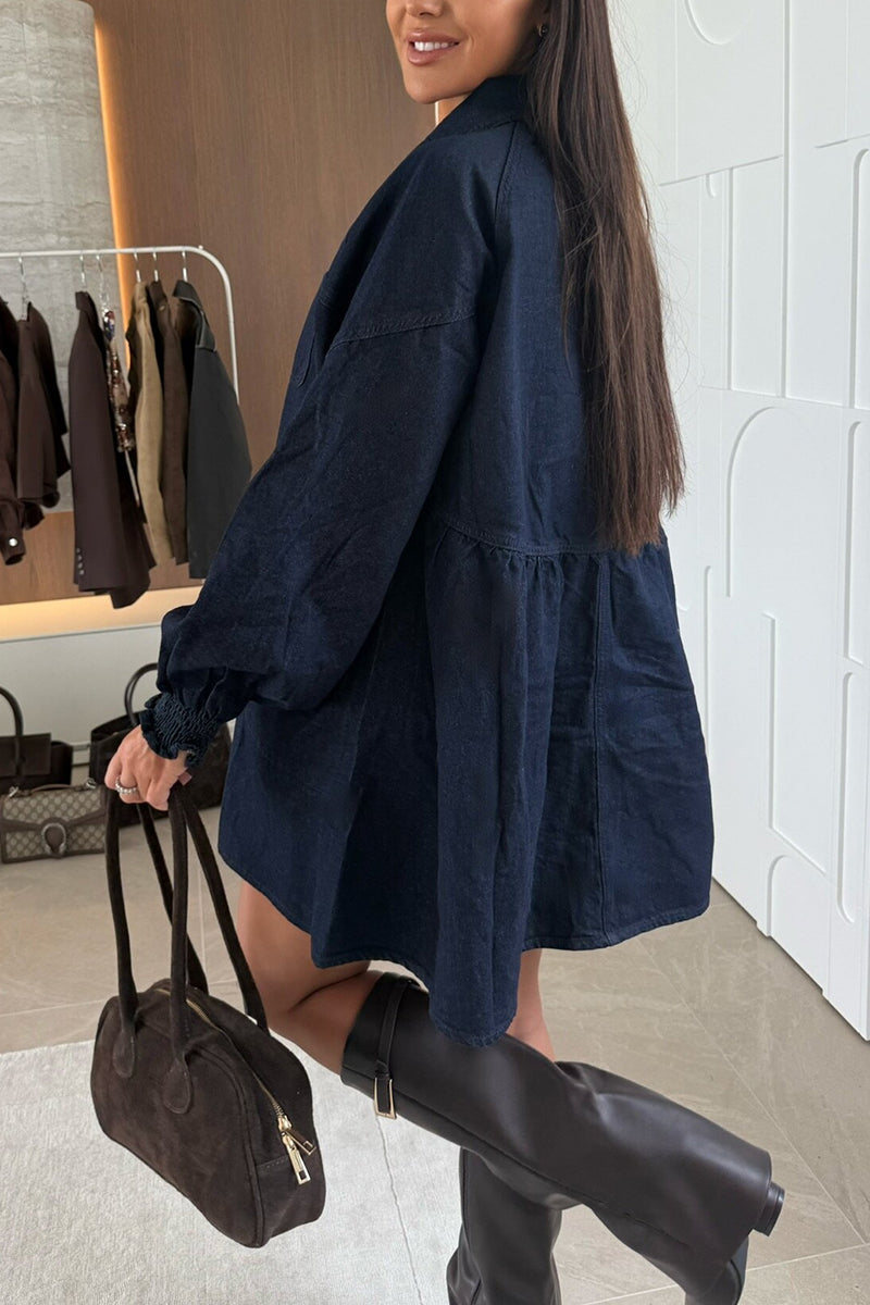 Stylish Denim Shirt Dress