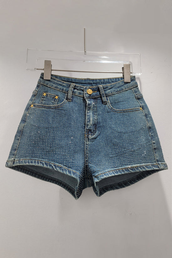 Studded Denim Shorts