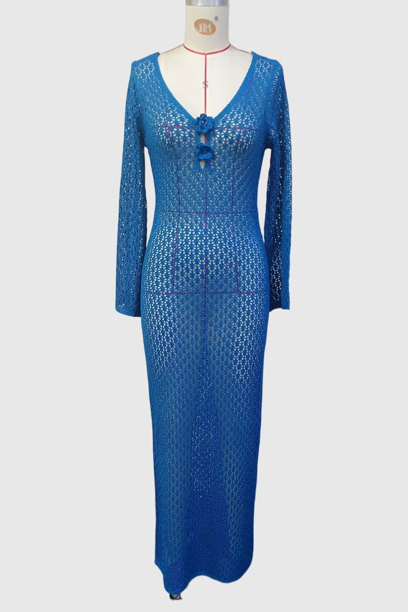 Elegant Crochet Beach Cover-Up Dress