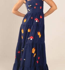 Strawberry Bee Print Maxi Dress