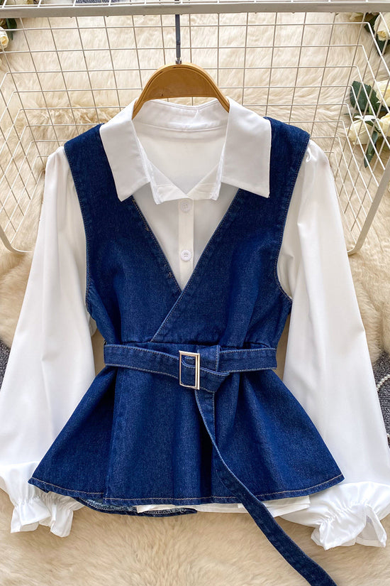 Stylish Belted V-Neck Outerwear Set