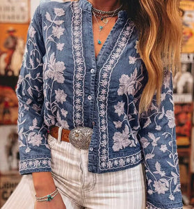 Floral Button-Up Blouse
