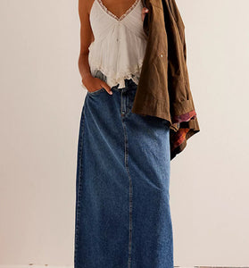 Long Denim Skirt