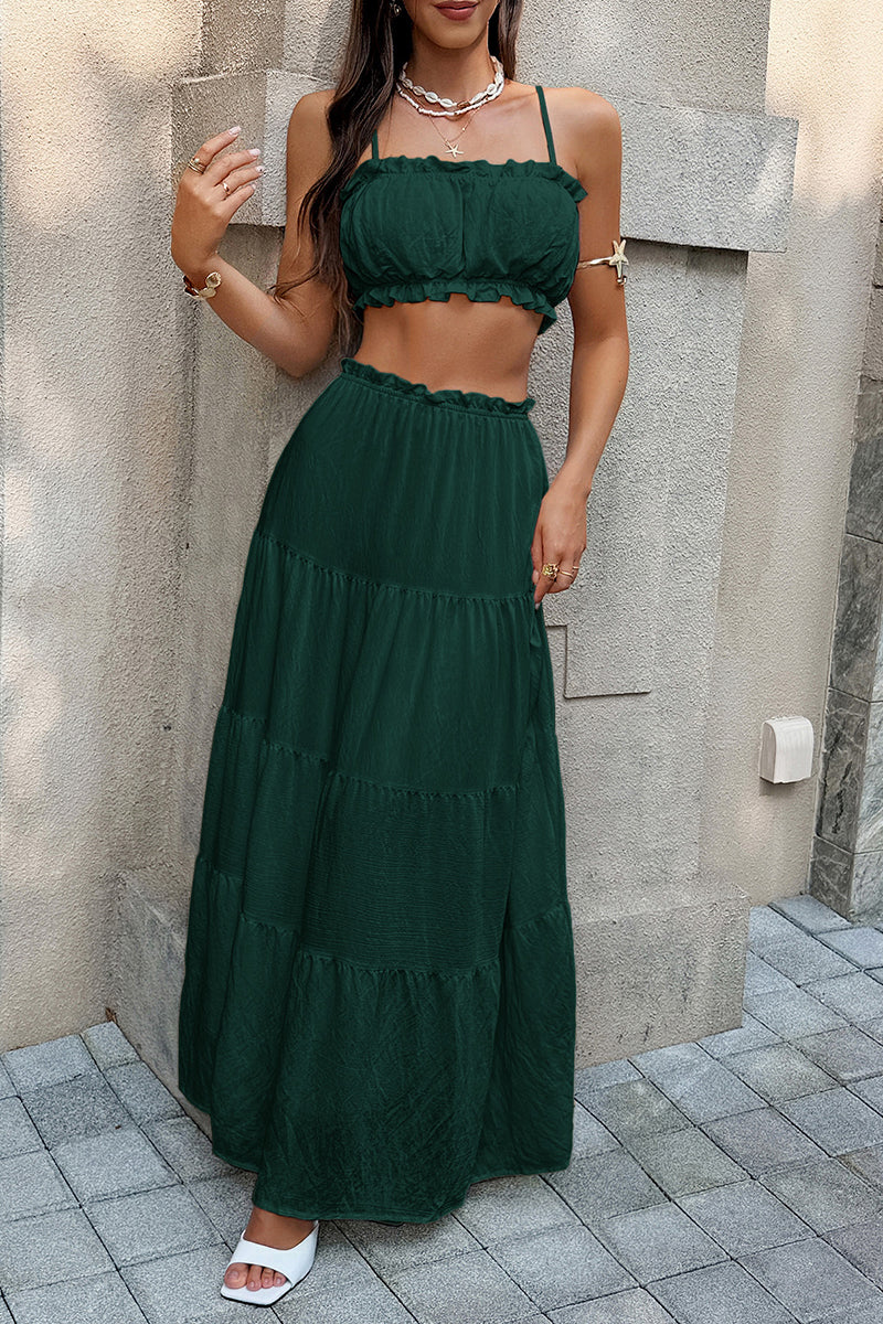 Tiered Sleeveless Skirt Set