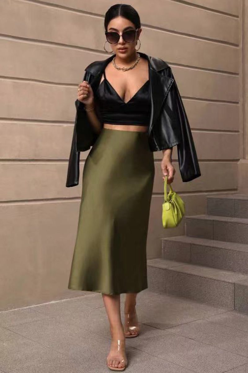 Elegant Midi A-Line Skirt