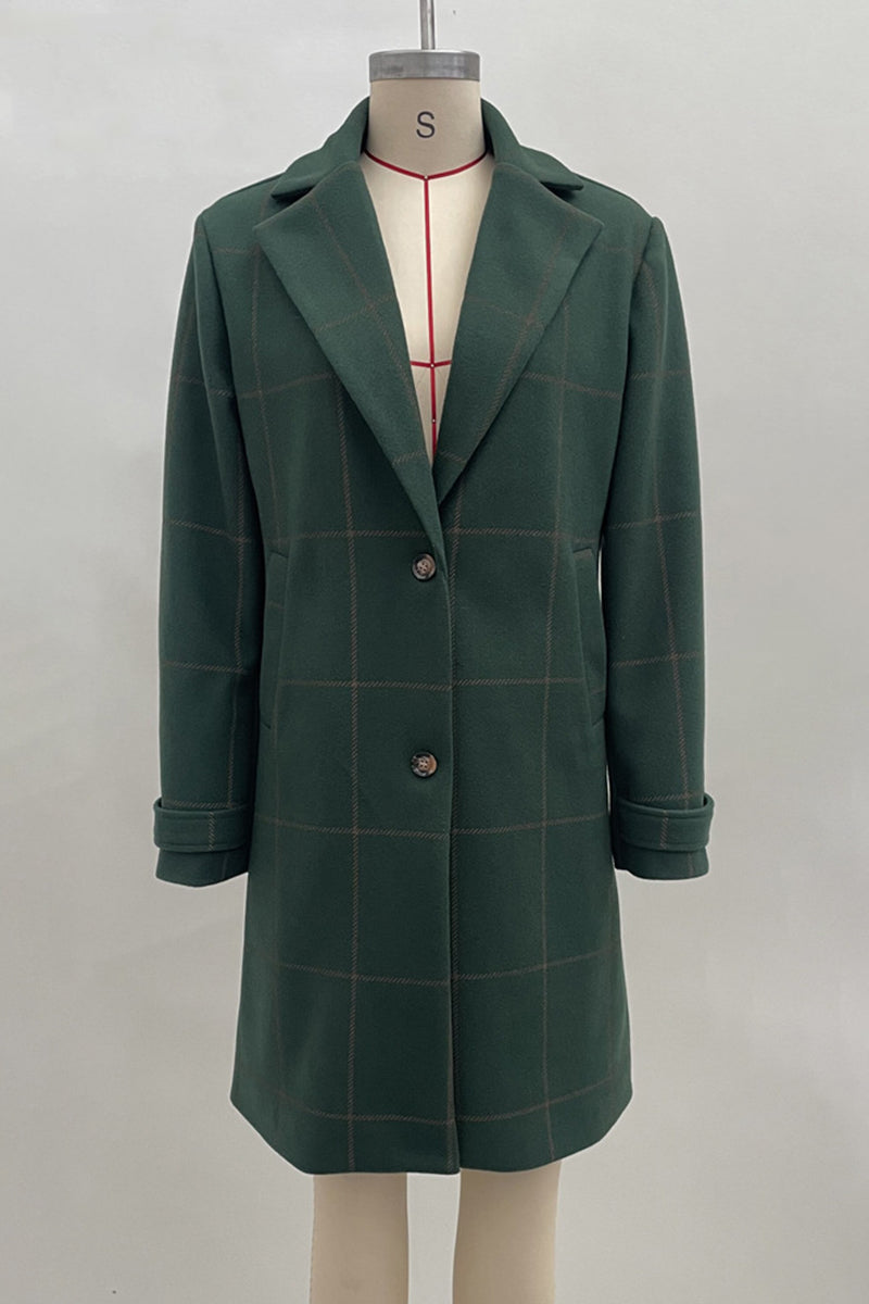 Elegant Checkered Long Coat