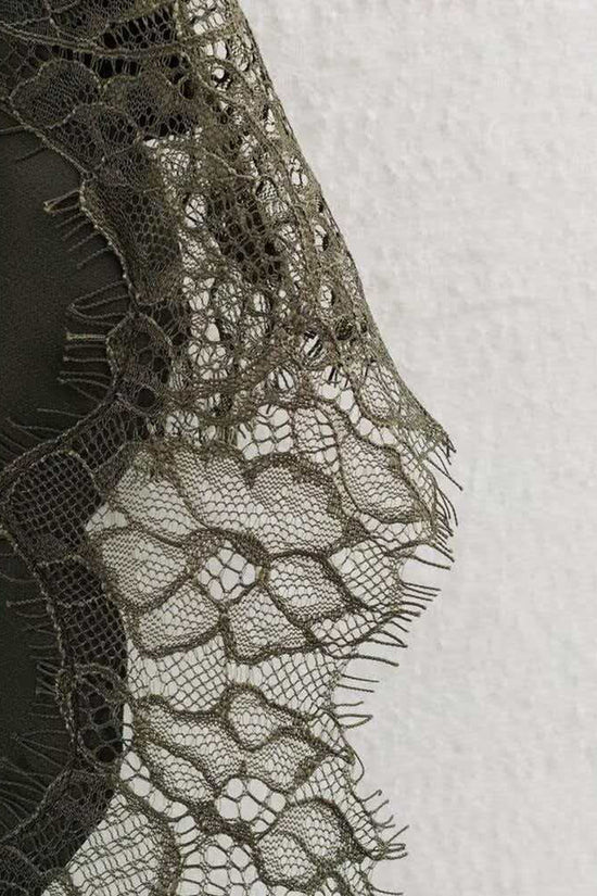 Sleek Lace Trim Spaghetti Strap Dress