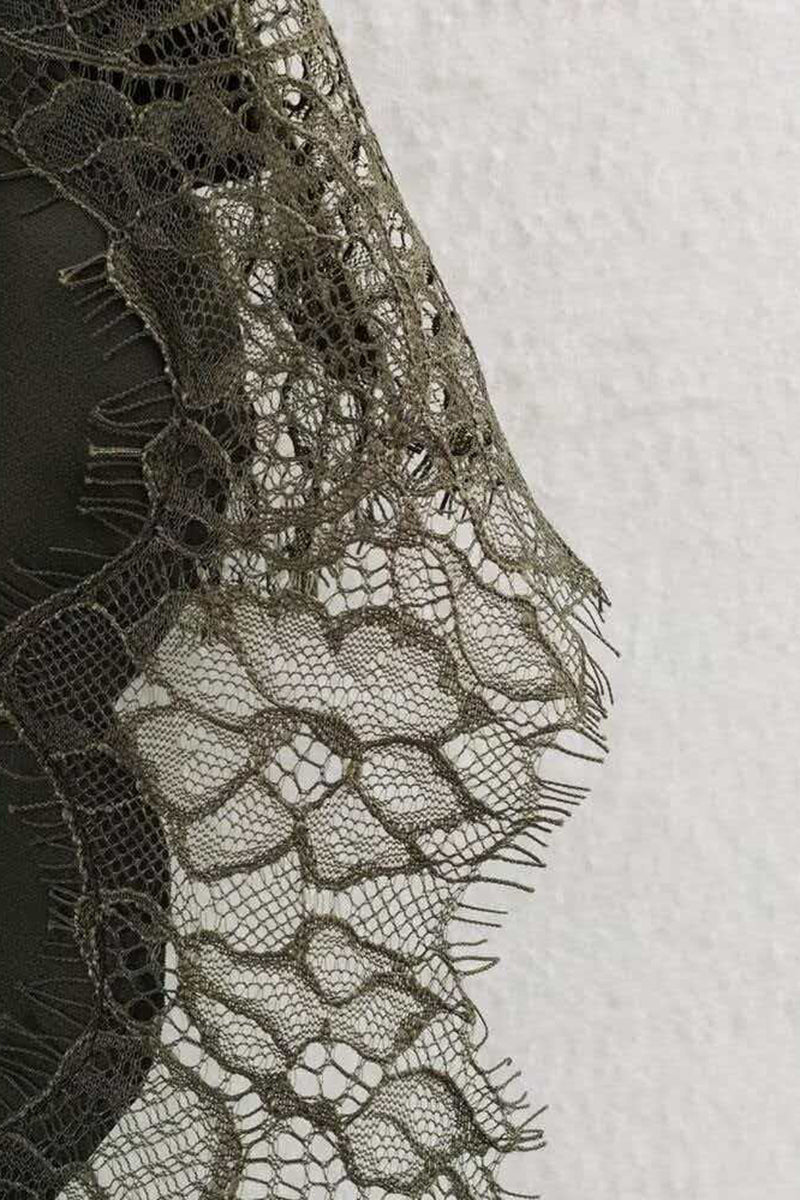 Sleek Lace Trim Spaghetti Strap Dress