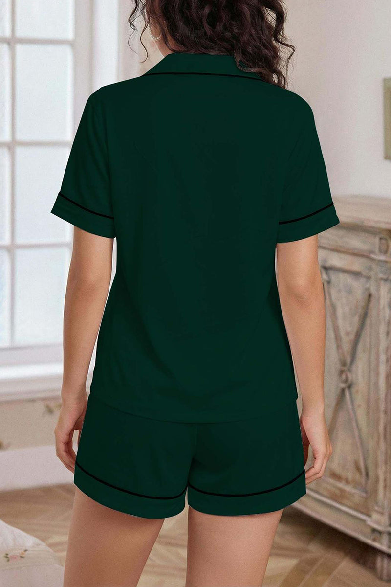 Heart Accent Short Sleeve Pajama Set