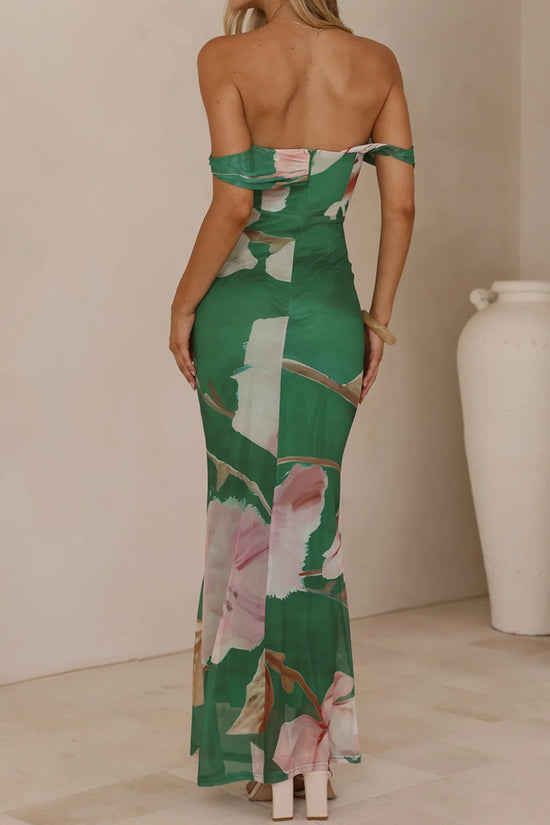 Floral Off-Shoulder Maxi Casual Dress