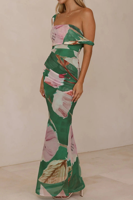 Floral Off-Shoulder Maxi Casual Dress