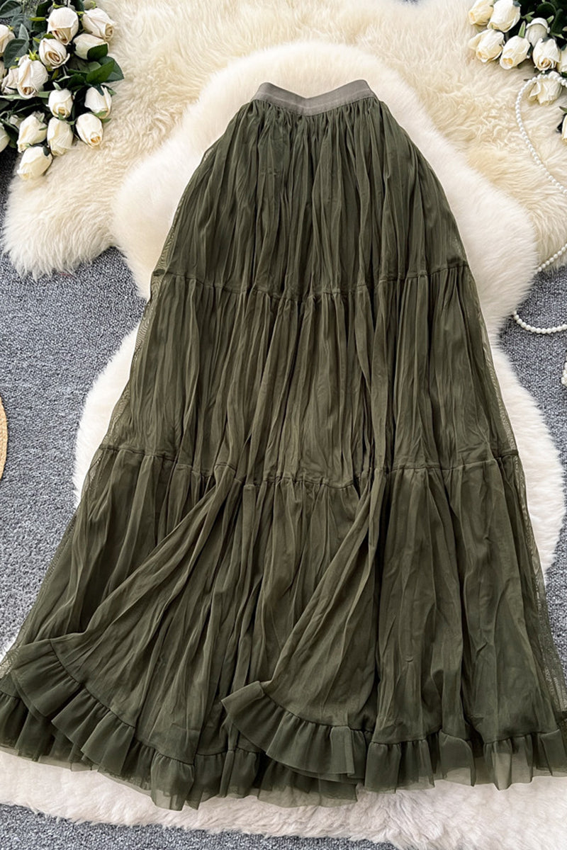 Elegant Tiered Midi Skirt