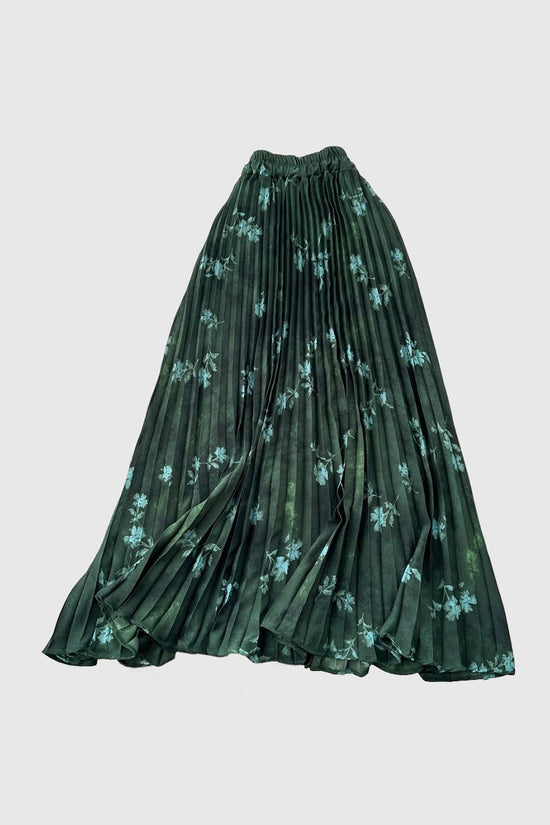 Floral Pleated Midi Skirt