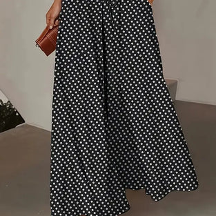 Polka Dot High-Waist Casual Pants