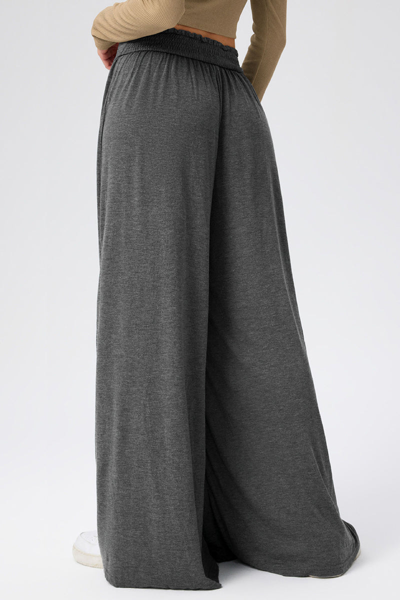 Flowing Wide-Leg Casual Pants