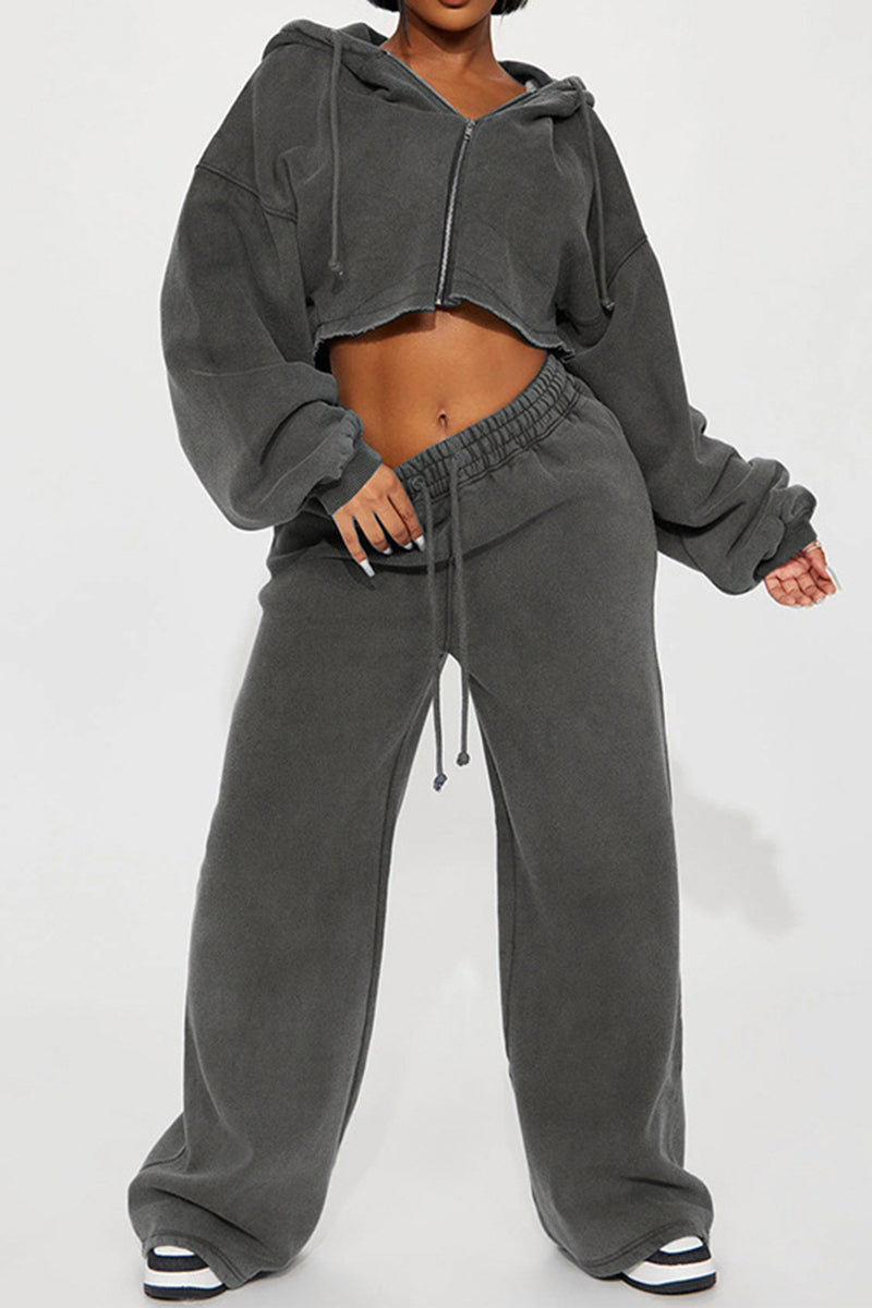 Sporty Zip Hoodie and Jogger Set