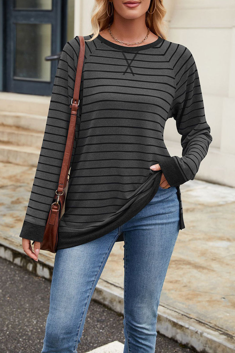 Striped Long Sleeve Casual Blouse