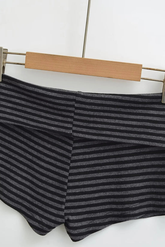 Striped Casual High-Waist Shorts