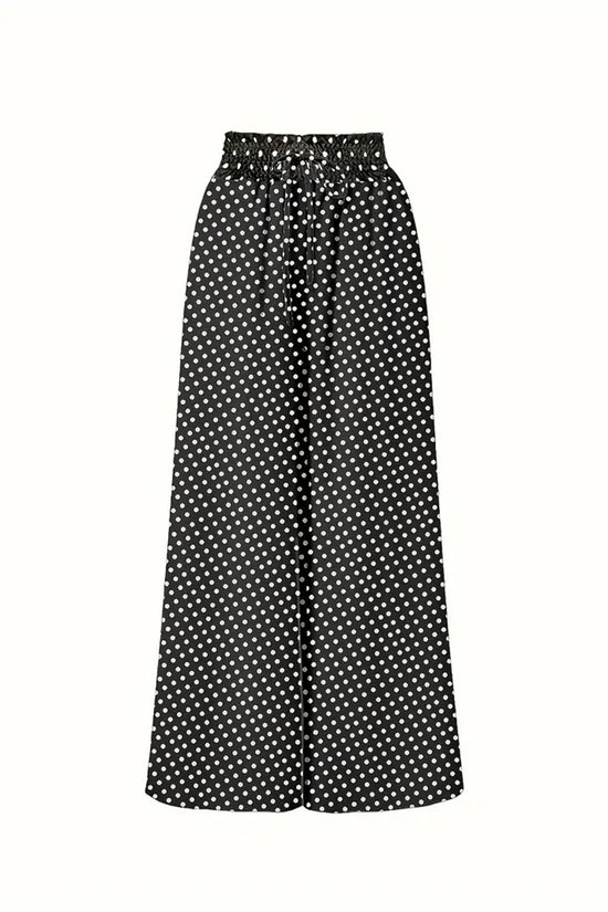 Polka Dot High-Waist Casual Pants