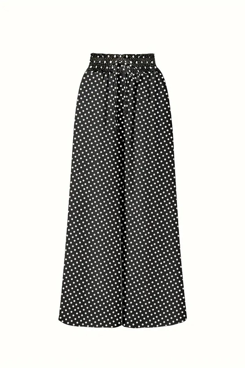 Polka Dot High-Waist Casual Pants
