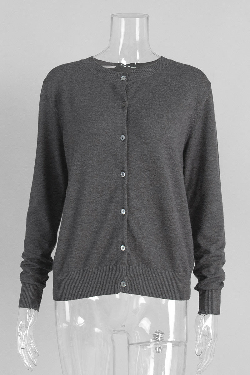 Classic Ribbed Button-Up Cardigan