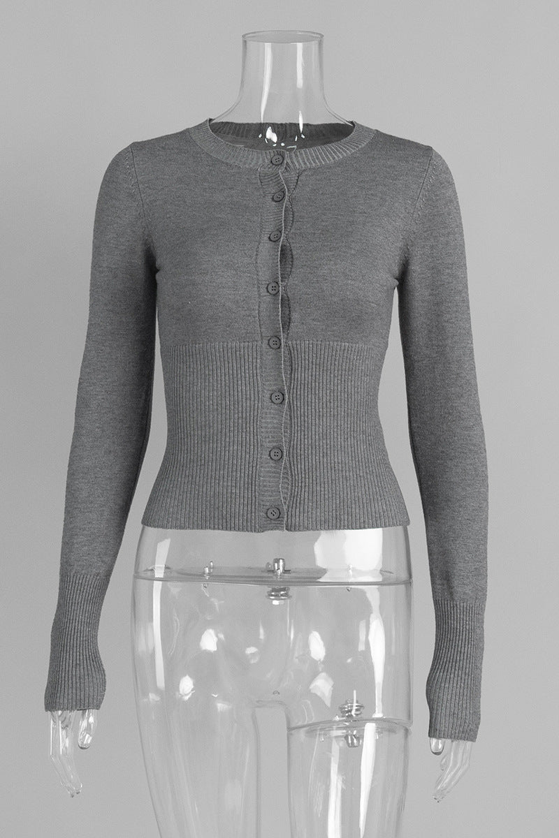 Classic Ribbed Button-Up Cardigan