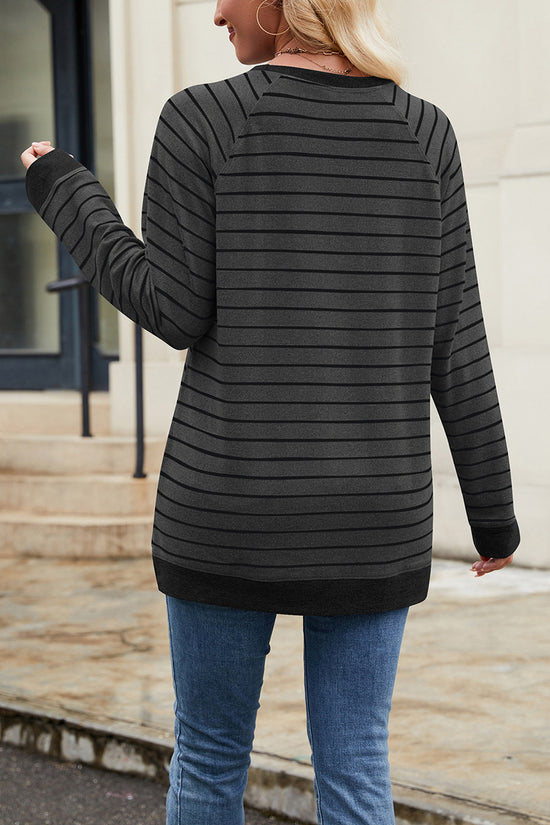Striped Long Sleeve Casual Blouse