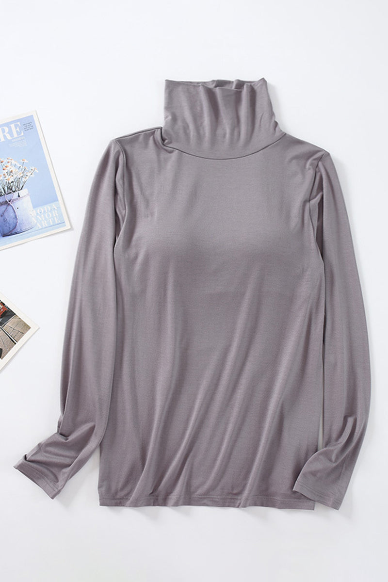 High Neck Long Sleeve Bodycon Top
