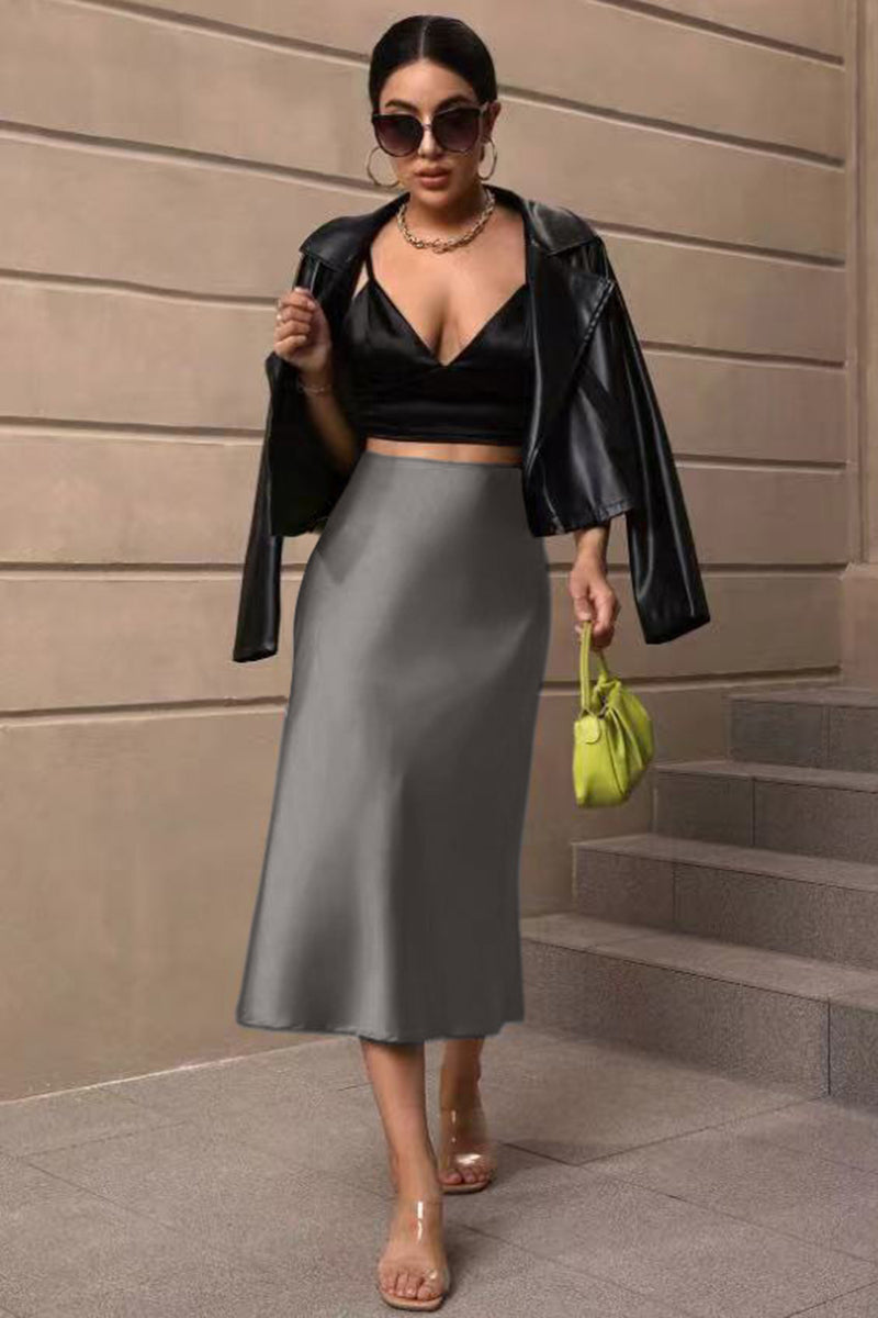 Elegant Midi A-Line Skirt
